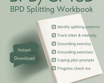 BPD Splitting Workbook | Emotional Regulation, Trigger Tracker (Digital Download)