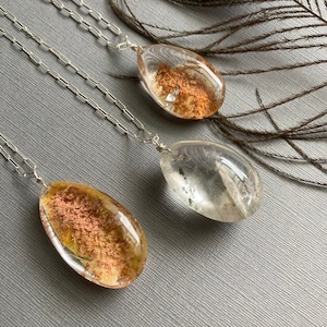 Large  Phantom Quartz Pendant, &quot;Storm Loop&quot; Women&#39;s Crystal Necklace, Crystal Pendant, Phantom Quartz Necklace, Ghost Quartz Necklace