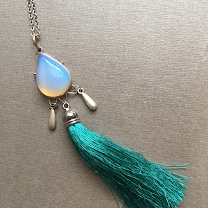 Opalite Tassel Necklace &quot;Sugar Sauce&quot; Medium Women&#39;s Necklace