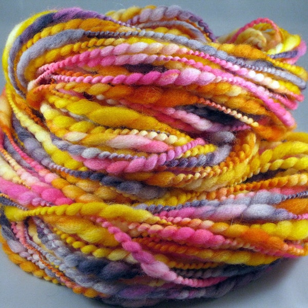 Merino Wool Handspun Art Yarn -- BOLLYWOOD DREAMS, 86 yd.