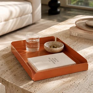 Bandeja metálica para servir (paquete de 3) - Bandeja multiusos minimalista - Organizador de cocina moderno