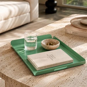 Metal Tray with Handles - Minimalist Serving Tray - Colorful Table Trays