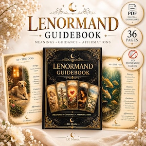 Lenormand Guidebook, 36 Printable Pages PDF.