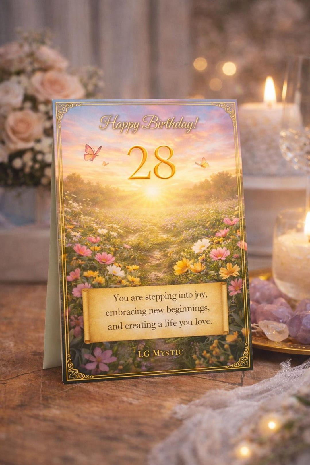 28th Birthday Card Printable, Spiritual Birthday Card, Affirmation Gift ...