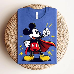 Superhero Mickey Mouse Shirt, Comic Style Graphic Tee, Cartoon Hero T-Shirt bild 15