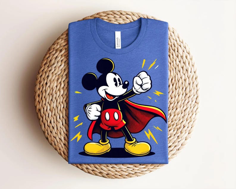 Superhero Mickey Mouse Shirt, Comic Style Graphic Tee, Cartoon Hero T-Shirt bild 15