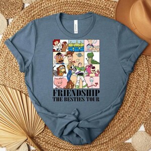 Disney Toy Story Shirt, Pixar Friends Collage Tee, Woody Buzz Jessie Cartoon Shirt, Toy Story Characters Graphic T Shirt image 7
