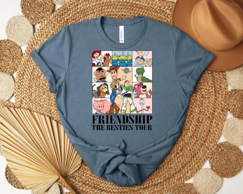 Disney Toy Story Shirt, Pixar Friends Collage Tee, Woody Buzz Jessie Cartoon Shirt, Toy Story Characters Graphic T Shirt image 7