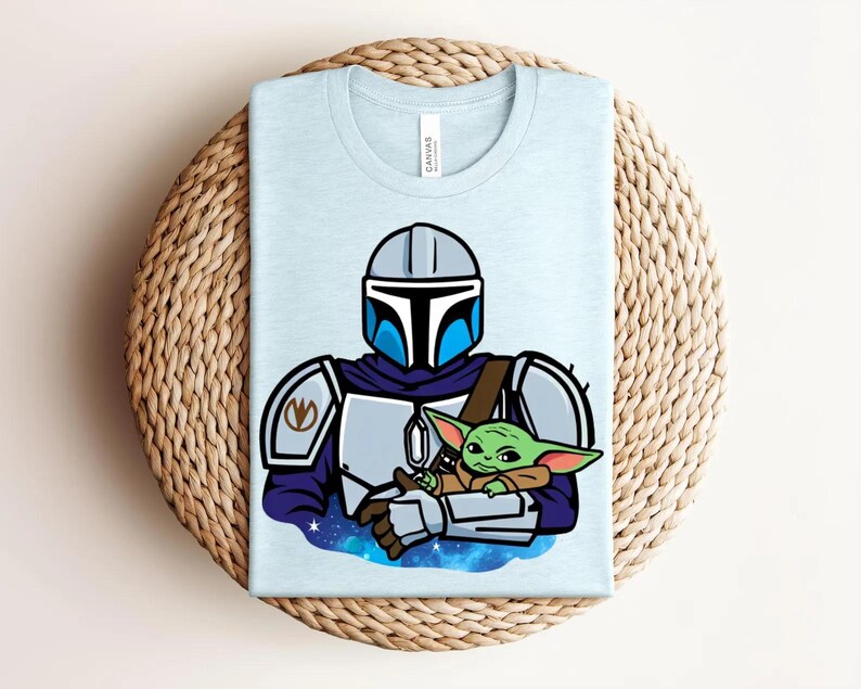 Mandalorian Grogu Shirt, Baby Yoda Star Wars Tee, Mandalorian and Grogu Graphic Shirt, Galaxy Protector Character Tee, Star Wars Fan Shirt image 12