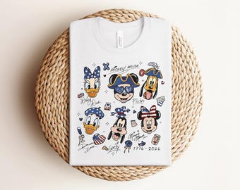 Patriotic Disney Friends Shirt, America 1776 2026 Tee, Fourth of July Disney Family Vacation Shirt