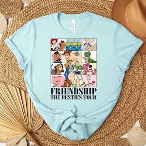 Disney Toy Story Shirt, Pixar Friends Collage Tee, Woody Buzz Jessie Cartoon Shirt, Toy Story Characters Graphic T Shirt image 1