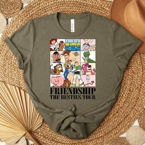 Disney Toy Story Shirt, Pixar Friends Collage Tee, Woody Buzz Jessie Cartoon Shirt, Toy Story Characters Graphic T Shirt image 8
