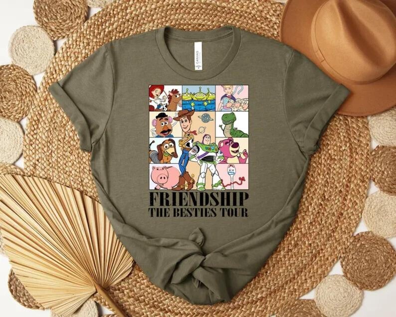Disney Toy Story Shirt, Pixar Friends Collage Tee, Woody Buzz Jessie Cartoon Shirt, Toy Story Characters Graphic T Shirt image 8