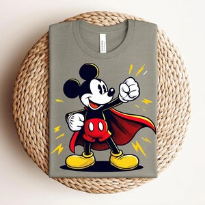 Superhero Mickey Mouse Shirt, Comic Style Graphic Tee, Cartoon Hero T-Shirt bild 10