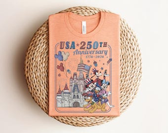 USA 250th Anniversary Disney Castle Shirt, Patriotic Disney Family Tee, Fourth of July Vacation Shirt