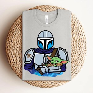 Mandalorian Grogu Shirt, Baby Yoda Star Wars Tee, Mandalorian and Grogu Graphic Shirt, Galaxy Protector Character Tee, Star Wars Fan Shirt image 8