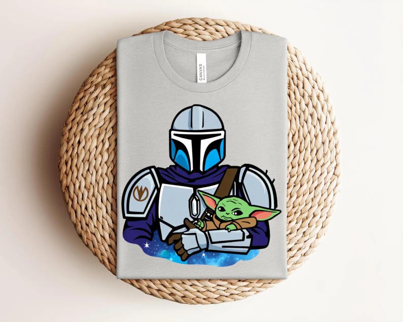 Mandalorian Grogu Shirt, Baby Yoda Star Wars Tee, Mandalorian and Grogu Graphic Shirt, Galaxy Protector Character Tee, Star Wars Fan Shirt image 8