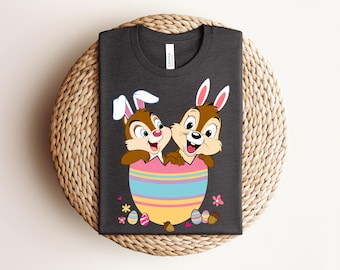 Chip and Dale Easter Shirt, Disney Easter Bunny Shirt, Chipmunk Easter Egg Shirt,Disney Easter Family Shirt, Spring Easter Chip and Dale Tee