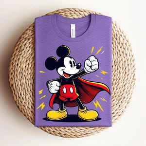 Superhero Mickey Mouse Shirt, Comic Style Graphic Tee, Cartoon Hero T-Shirt bild 11