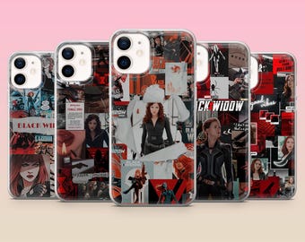 Funda para teléfono Black Widow, funda de superhéroe de Marvel para iPhone 17e, 16, 15, 14, 13, 12, Samsung S25, S24, S23, S22, A16, A26, Pixel 10, 9Pro