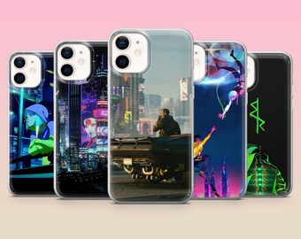 Funda para teléfono Cyberpunk Ciudad Futurista 2077 para iPhone 17e, 16, 15, 14, 13, 12, Samsung S25, S24, S23, S22, A16, A26, Pixel 10, 9Pro