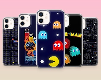 Funda para teléfono Pac-Man con diseño de videojuego arcade para iPhone 17e, 16, 15, 14, 13, 12, Samsung S25, S24, S23, S22, A16, A26, Pixel 10, 9Pro