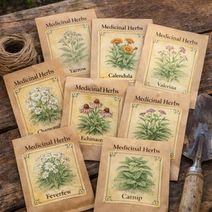 Afdrukbare grafiek geneeskrachtige kruiden, vintage kruidenapothekerkunst, poster botanisch kruid, decor van de hoeve, kruidkundige referentie, plantmarkeringen