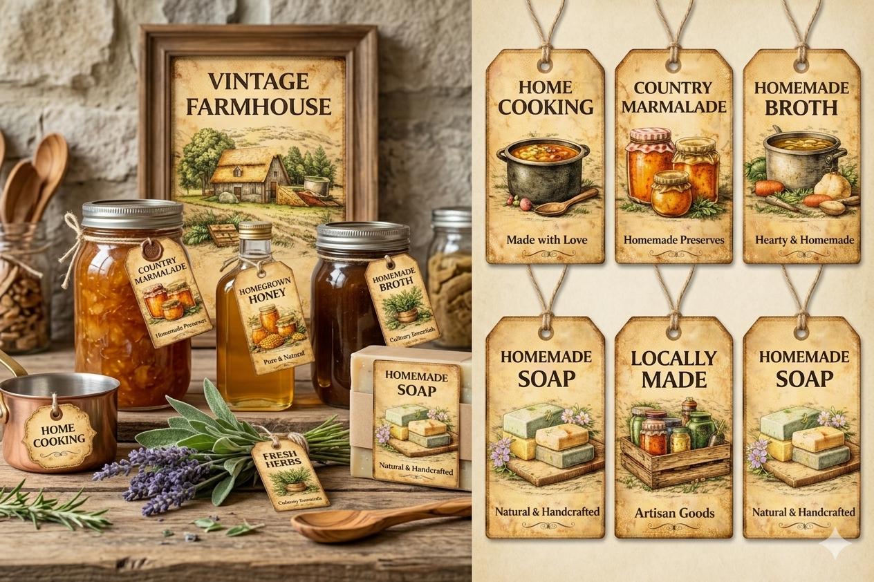 Farm Stand Signs | Farmers Market Booth Tags| Rustic Farmhouse Kitchen ...
