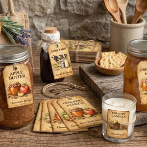 Farmhouse Vintage Gift Tags - 8 Printable Rustic Labels for Jams ...
