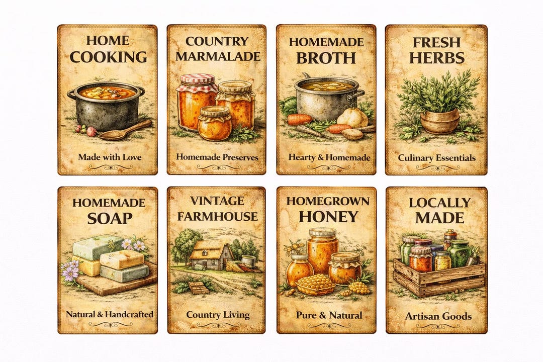 Farm Stand Signs | Farmers Market Booth Tags| Rustic Farmhouse Kitchen ...