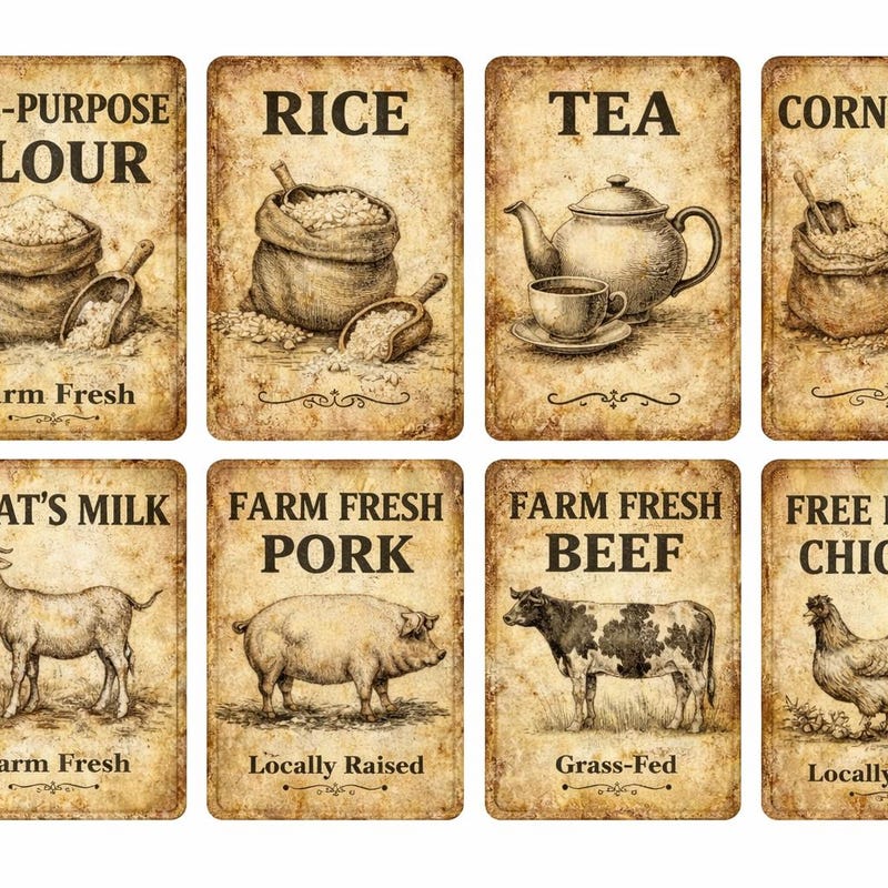 Primitive Rice Label Svg - Etsy