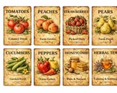 Vintage Farmers Market Signs Printable | Farm Stand Produce Signs | Cottagecore Kitchen Decor | Rustic Farm Market Labels | Instant Download