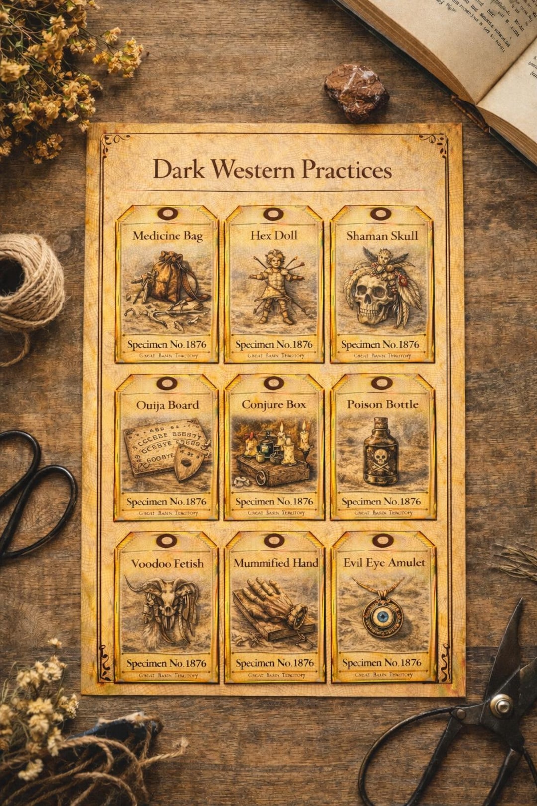 Dark Western Practices Specimen Tags – Occult Junk Journal Printables ...