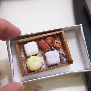 Miniature Tray of Clay Assorted Mooncakes for Dollhouse Display image 2