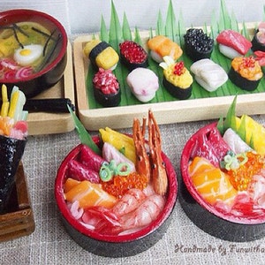 Miniature Food for Dollhouse Chirashi Don/ Sushi Platter / image 2