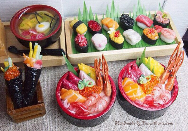 Miniature Food for Dollhouse Chirashi Don/ Sushi Platter / image 2