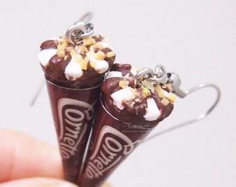 Food Jewlery- Cornetto Ice Cream Earrings Dangle