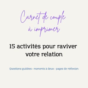 Carnet de couple à imprimer - 15 expériences pour raviver votre relation - Activité couple PDF  -Journal relationnel