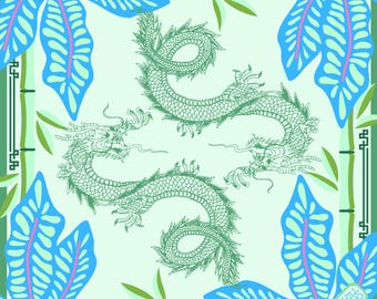PREORDER - Tropical Green Dragon Mahjong Mat