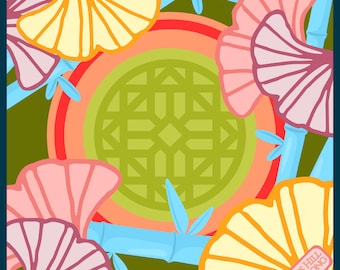 PREORDER Colorful Ginkgo Leaf Mahjong Mat