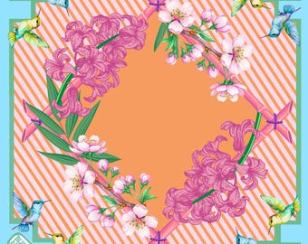 Floral Mahjong Mat, Bamboo Blossom Non-Slip Table Game Surface