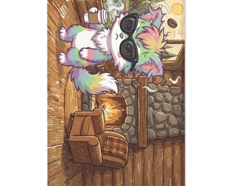 Cozy Cabin Fox Rug | Whimsical Chenille Accent Mat (24" x 36")