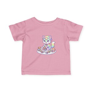 Pastel Rainbow Kitten Infant Tee | Watercolor Fox, Blocks, Toys Graphic image 9
