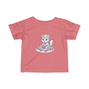 Pastel Rainbow Kitten Infant Tee | Watercolor Fox, Blocks, Toys Graphic image 11