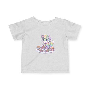 Pastel Rainbow Kitten Infant Tee | Watercolor Fox, Blocks, Toys Graphic image 3