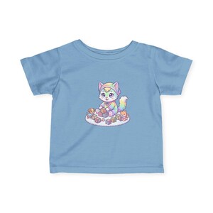 Pastel Rainbow Kitten Infant Tee | Watercolor Fox, Blocks, Toys Graphic image 5