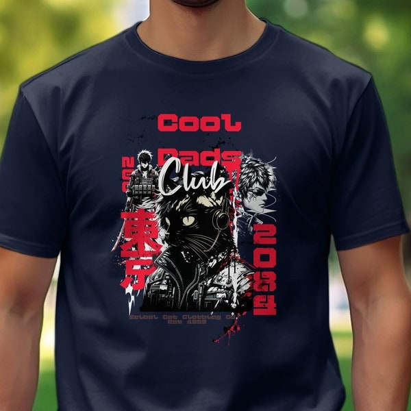 Cool Dads Club T-Shirt, Street Style Graphic Tee, Urban Fashion, Unisex Top, Red Black Design, 2021 Edition