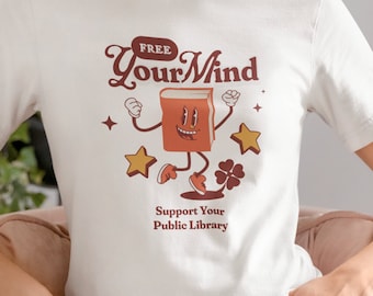 Buch Liebhaber T-Shirt: Retro Bibliothek Design, Lehrer Bibliothekar Geschenk