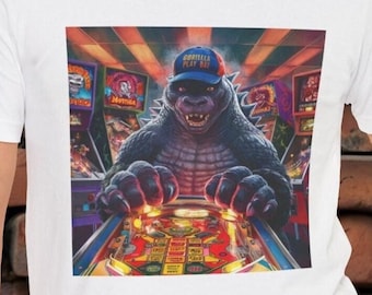 Retro Monster Pinball T-Shirt: Vintage Arcade Game Graphic Tee