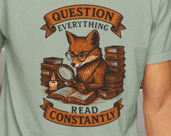 Literary Fox T-Shirt: Reading Book Lover Gift Tee